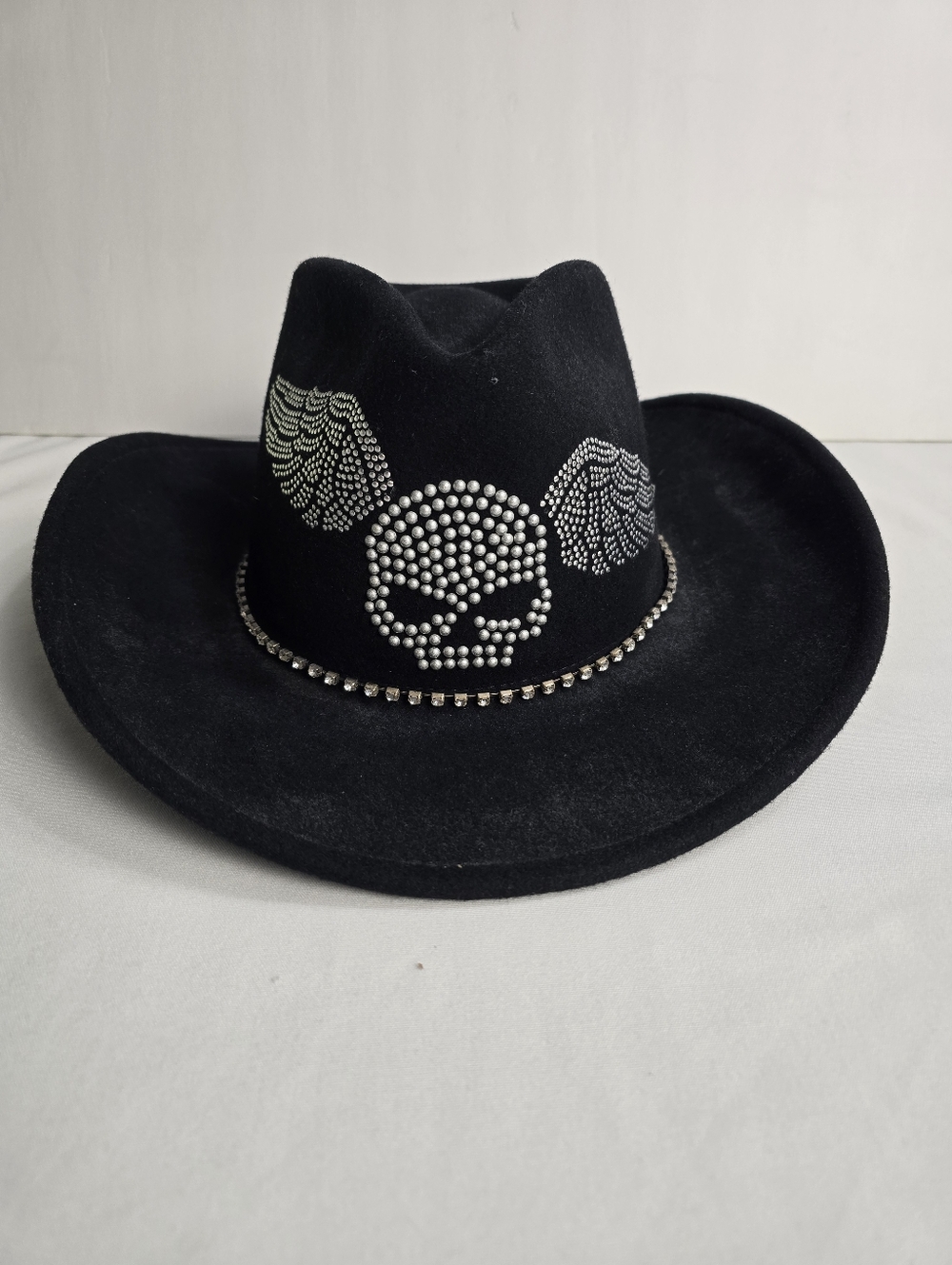 Harley-Davidson Wool Cowboy Winged Skull Size Medium Embellished Rhinestone